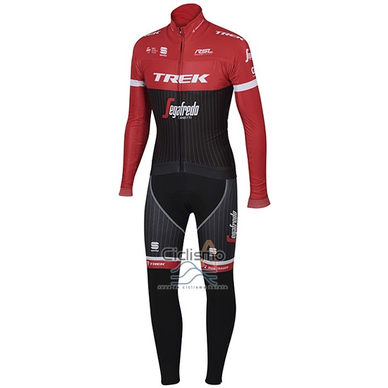 Trek Segafrojoo Ropa Ciclismo Culotte Largo 2017 Mangas Largas Negro y Rojo